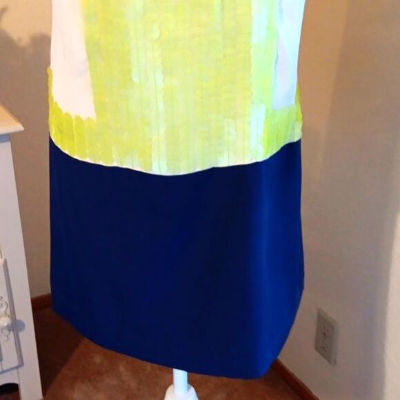Tibi Colorblock Silk Paillette Front Shift Dress. Y2K. Austin Powerful - Picture 3 of 12